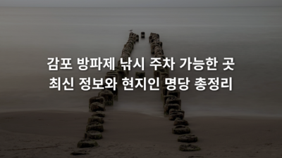 감포 방파제 낚시 주차 가능한 곳 최신 정보와 현지인 명당 총정리