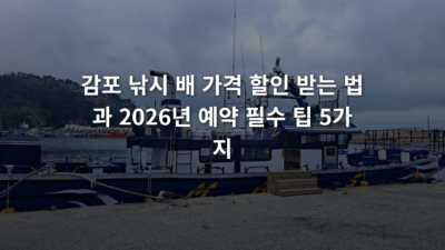 감포 낚시 배 가격 할인 받는 법과 예약 필수 팁 5가지